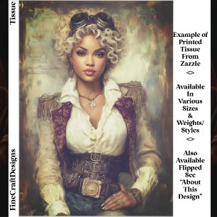 Papier Mousseline Femme Steampunk aux Cheveux Bouclés, Corset EB2RL