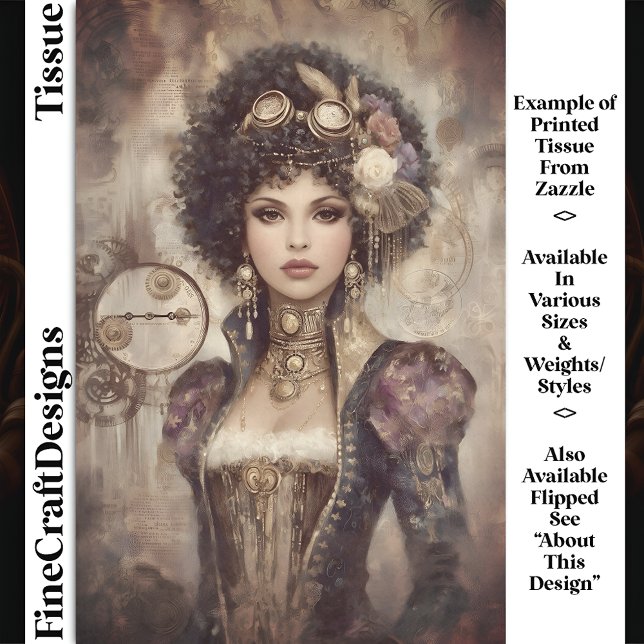 Papier Mousseline Femme Steampunk Glamour DM2LF Découpage (Créateur téléchargé)