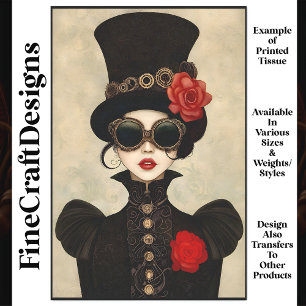 Papier Mousseline Femme Steampunk Haut Chapeau Haut Découpe P2