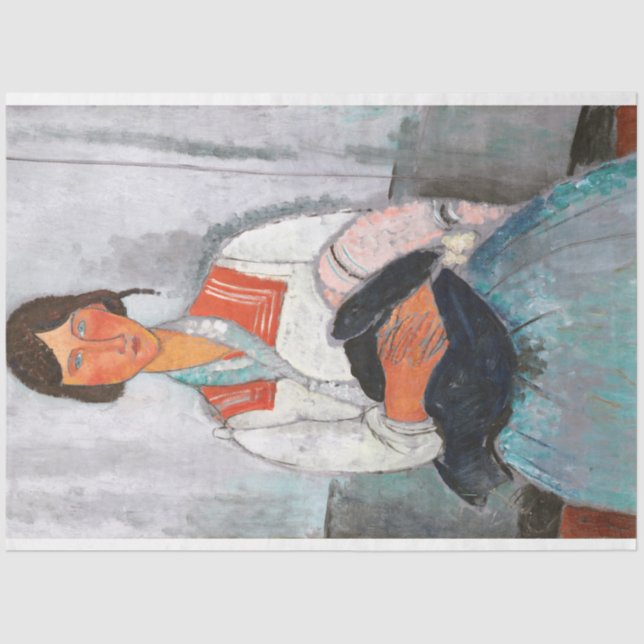 Papier Mousseline Femme tzigane avec bébé, Modigliani (Recto)
