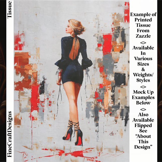 Papier Mousseline Femme urbaine moderne, talons à âme rouge EL3L Déc (Créateur téléchargé)