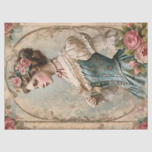 Papier Mousseline Femme Victorienne Vintage Shabby Chic