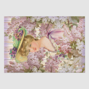 Papier Mousseline Femme vintage à Lilacs