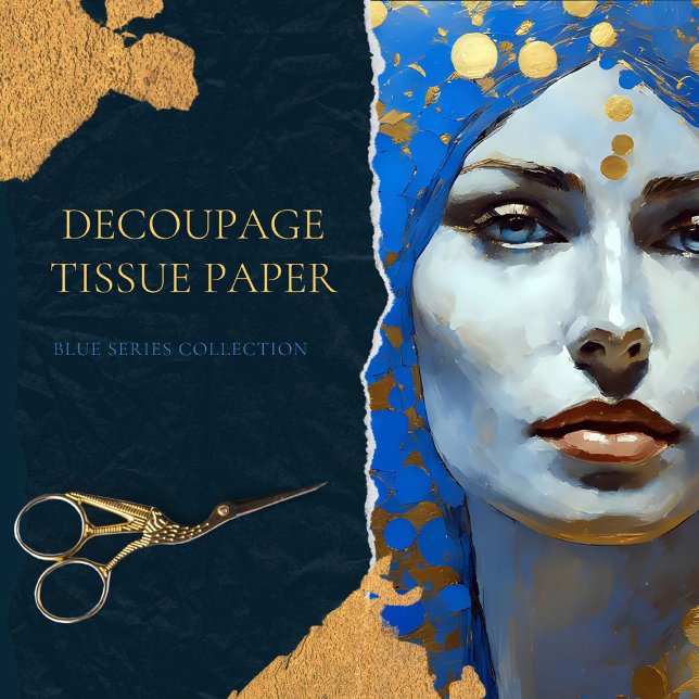 Papier Mousseline Femme Vintage Decoupage  (Créateur téléchargé)