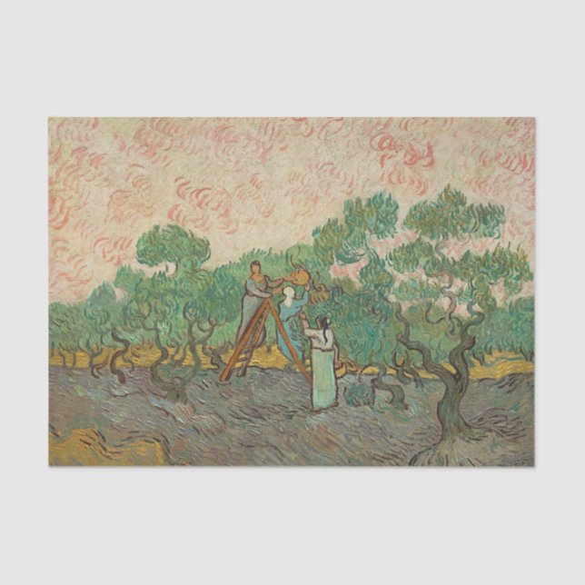 Papier Mousseline Femmes cueillant des olives, Van Gogh (Recto)
