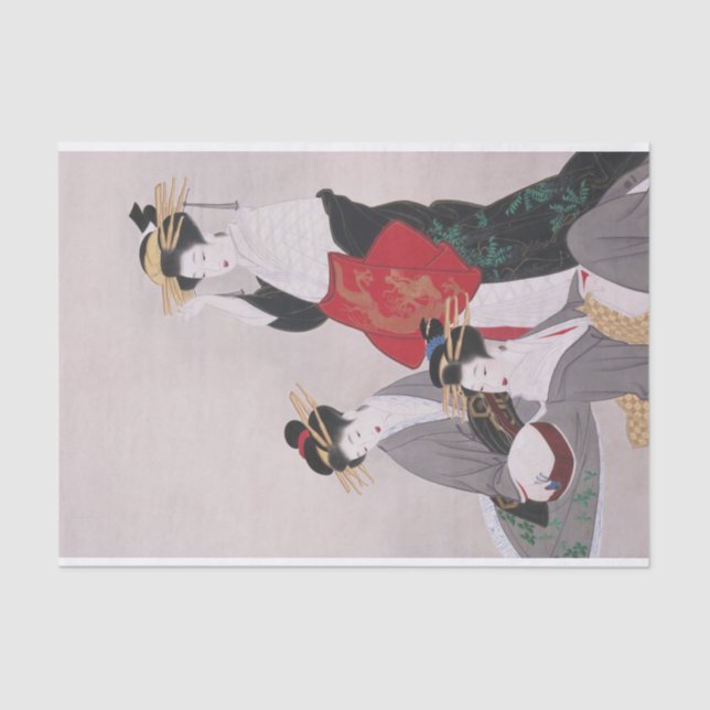 Papier Mousseline Femmes dans la démimonde par Yamaguchi Soken (Recto)