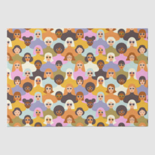 Papier Mousseline Femmes rétrogrades du Motif mondial