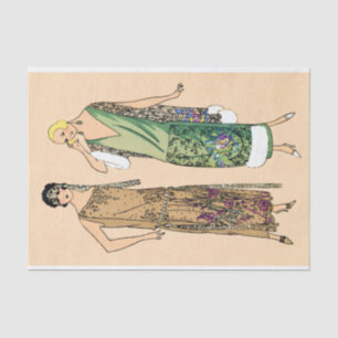Papier Mousseline Femmes vintages, découpage