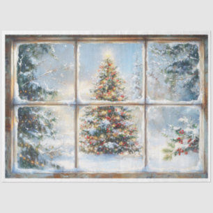 Papier Mousseline Fenêtre Noël