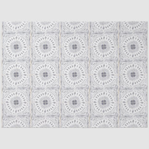 Papier Mousseline Ferme Carrelage Vintage noir gris blanc peint