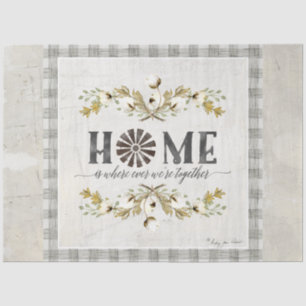 Papier Mousseline Ferme Coton Automne Feuillage Gris Plaid Accueil