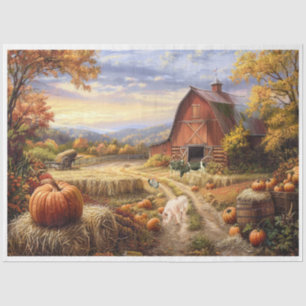 Papier Mousseline Ferme d'automne