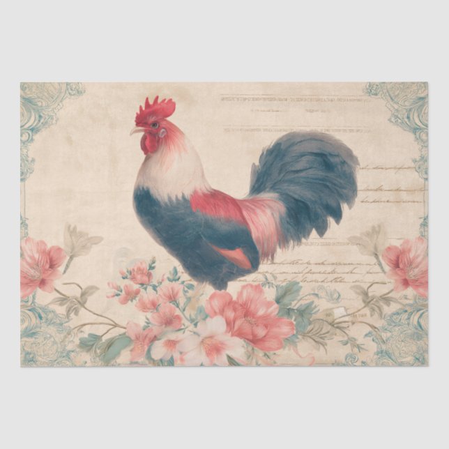Papier Mousseline Ferme de Coq Vintage (Recto)