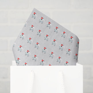 Papier Mousseline Ferme de santa moutons gris aquarelle rustique