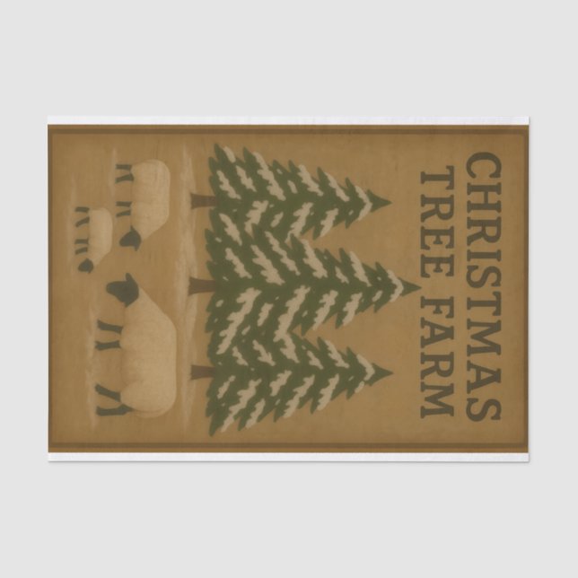 Papier Mousseline Ferme de sapins de Noël (Recto)