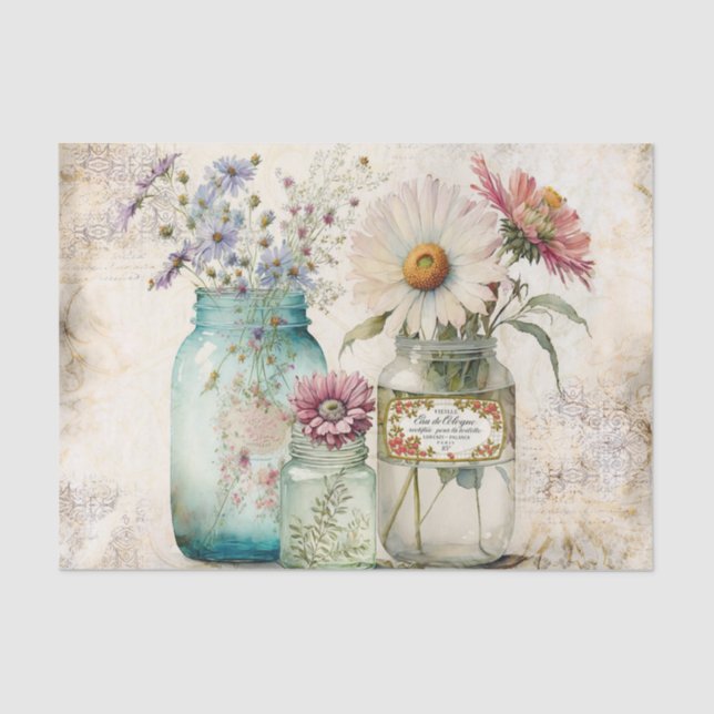 Papier Mousseline Ferme Mason Jars (Recto)