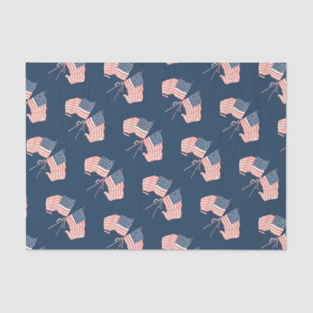 Papier Mousseline Ferme moderne Vintage Russe Américain Drapeau (Recto)