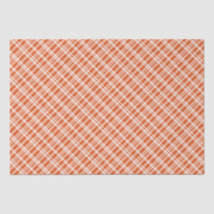 Papier Mousseline Ferme Tartan Orange Chaud Plaid