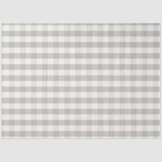 Papier Mousseline Fermier Buffalo Plaid Grey et Off White Check