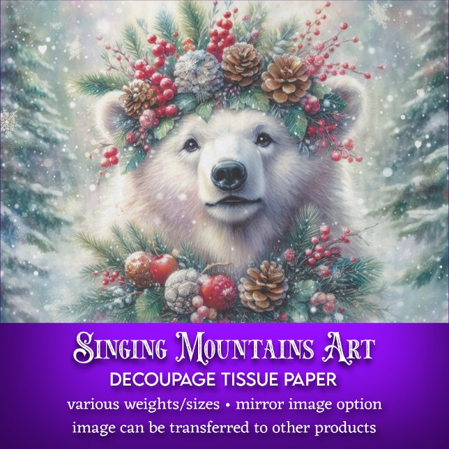 Papier Mousseline Festif Ours Polaire Découpage de l'artisanat de No (Créateur téléchargé)