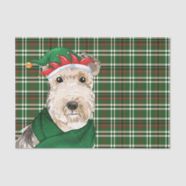 Papier Mousseline Festin Plaid et Lakeland Terrier Chien Noël (Recto)