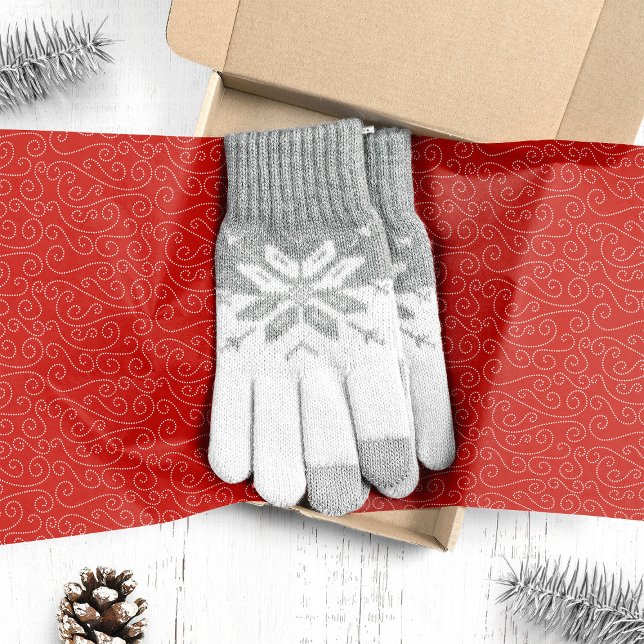 Papier Mousseline Festive Red Swirl Motif Noël (Créateur téléchargé)