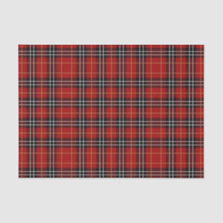 Papier Mousseline Festive Rouge et Noir Plaid Motif Noël
