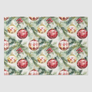 Papier Mousseline Festive Rouge Vintage ornements de Noël