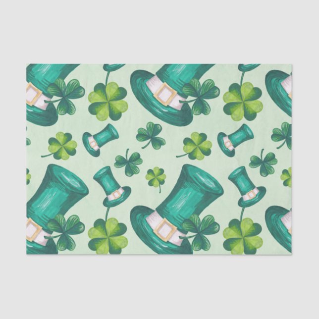 Papier Mousseline Festive St. Patrick's Day Green (Recto)