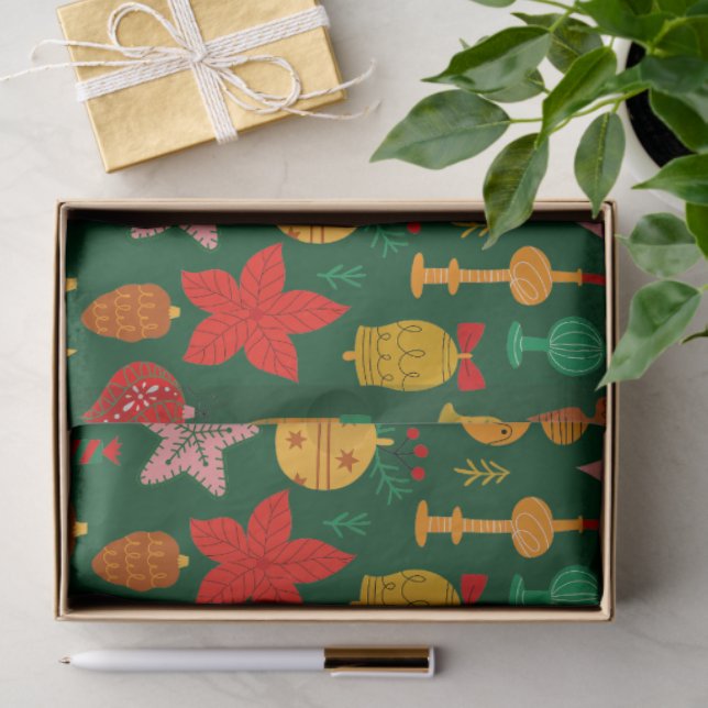 Papier Mousseline Festivités Whimsical Ornements & Reindeer Noël (Cadeau)