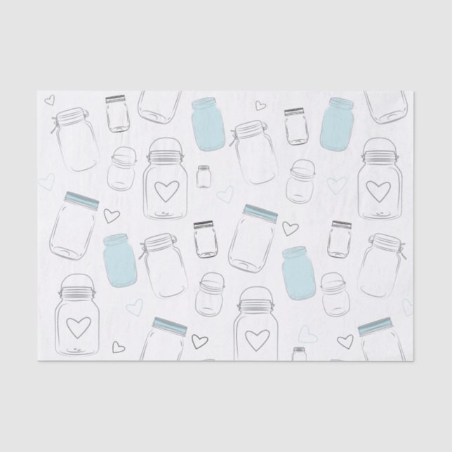 Papier Mousseline Fête aux pots de maçon de campagne rustique (Recto)