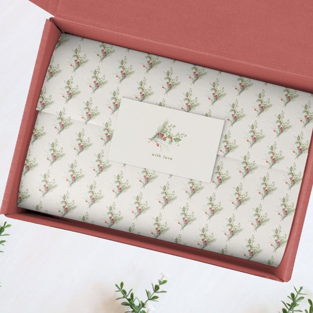 Papier Mousseline fête botanique rouge de la baie cadeau de noël (Créateur téléchargé)