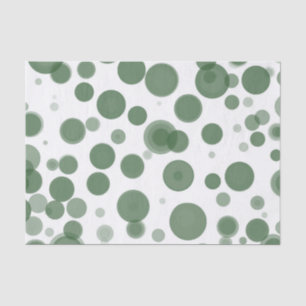 Papier Mousseline Fête Bulles Vert Moderne & Blanc à pois