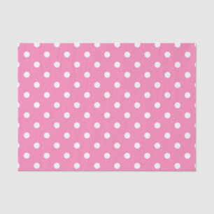 Papier Mousseline Fête d'anniversaire à pois rose et blanc