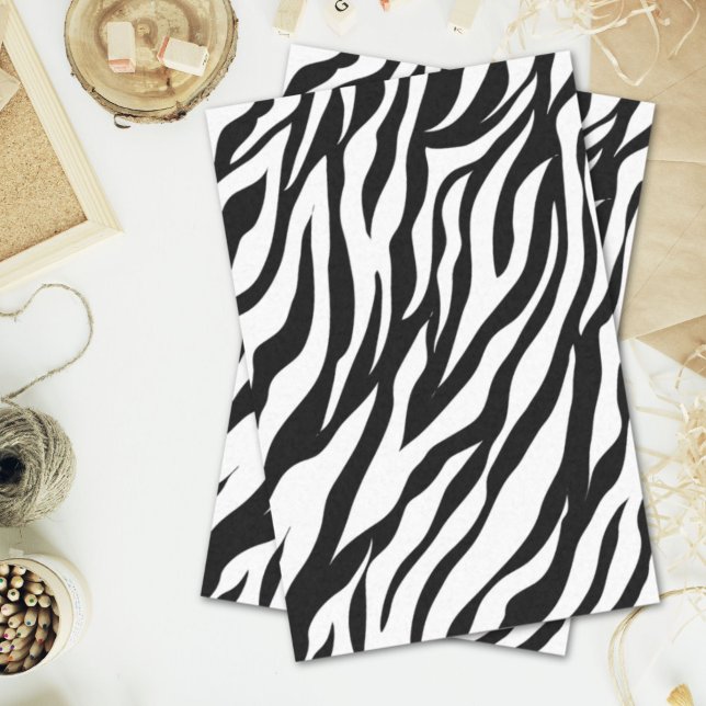 Papier Mousseline Fête d'anniversaire chic safari avec impression zè (Chic black white zebra print safari birthday party tissue paper)