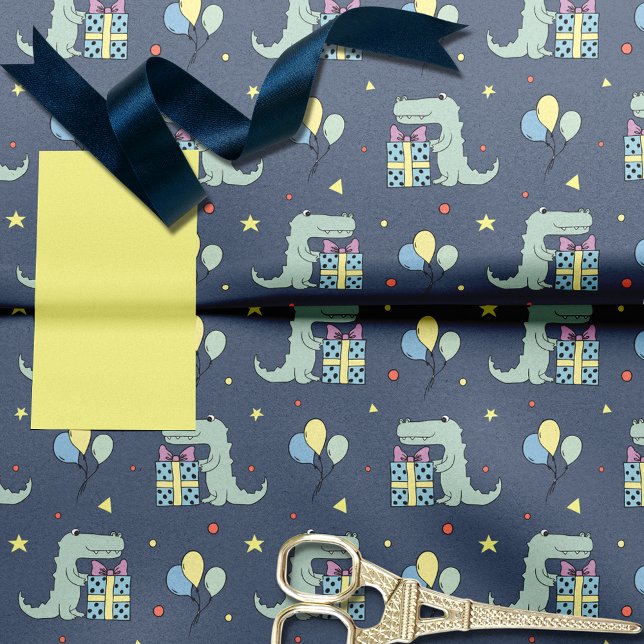 Papier Mousseline Fête d'anniversaire de crocodile (Créateur téléchargé)