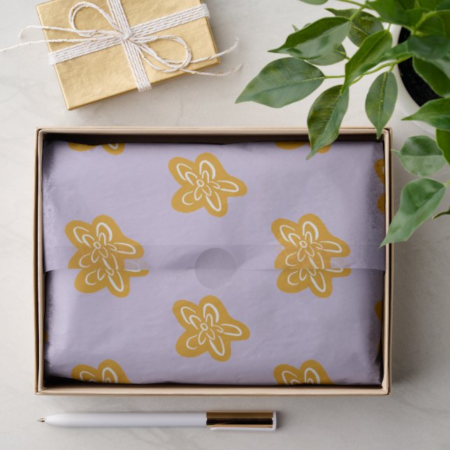 Papier Mousseline Fête d'anniversaire de princesse fleur dorée (Cadeau)