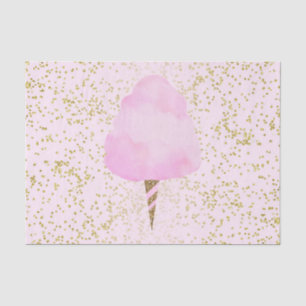 Papier Mousseline Fête d'anniversaire Guimaupe rose et Confettis dor
