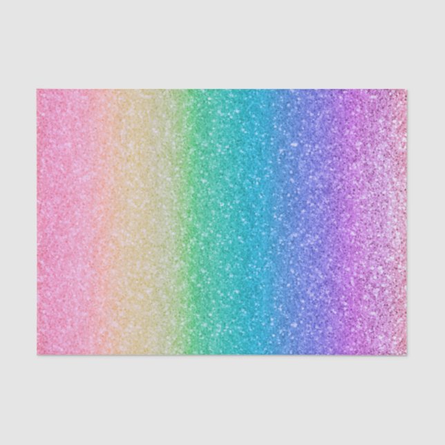 Papier Mousseline Fête d'anniversaire jolie paillettes arc-en-ciel (Recto)