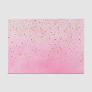 Papier Mousseline Fête de Fiançailles Rose Poudrée et Paillettes Dor