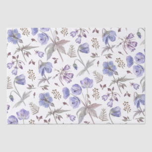 Papier Mousseline Fête de fleurs sauvages violettes élégantes et ten