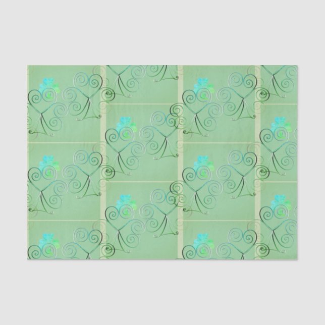Papier Mousseline Fête de la Saint-Patrick Trèfle Vert Brumeux (Recto)