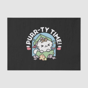 Papier Mousseline Fête de Noël avec Purr-ty Time Cat