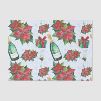 Papier Mousseline Fête de Noël en aquarelle Champagne