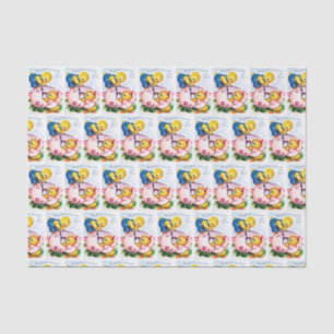 Papier Mousseline fête de voeux vintage Pâques