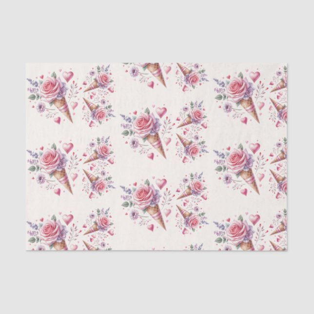 Papier Mousseline Fête des mariées de crème glacée à l'aquarelle (Recto)