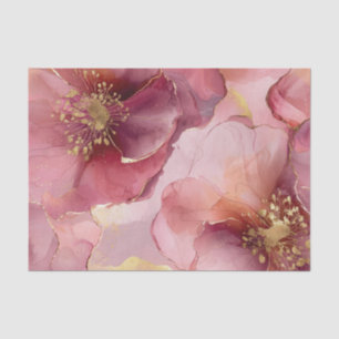 Papier Mousseline Fête des mariées Gold Burgundy Blush Rose Fleurs