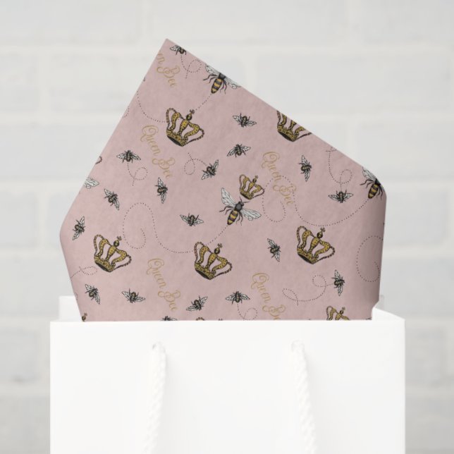 Papier Mousseline Fête des mères roses Reine royale d'abeille et cou (Sac cadeau)