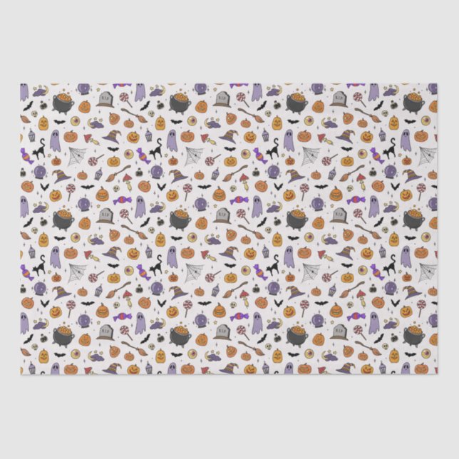 Papier Mousseline Fête d'Halloween (Recto)
