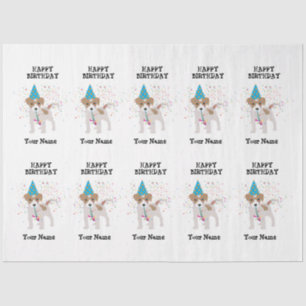 Papier Mousseline Fête du chien - Animaux à l'anniversaire Nom de la